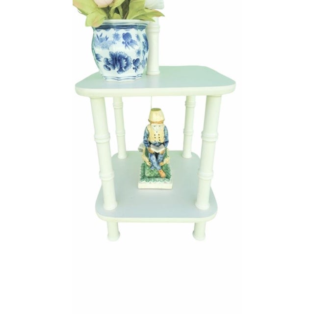 A Palm Beach regency off white faux bamboo table lamp combination. The table lamp features faux bamboo accents with a...