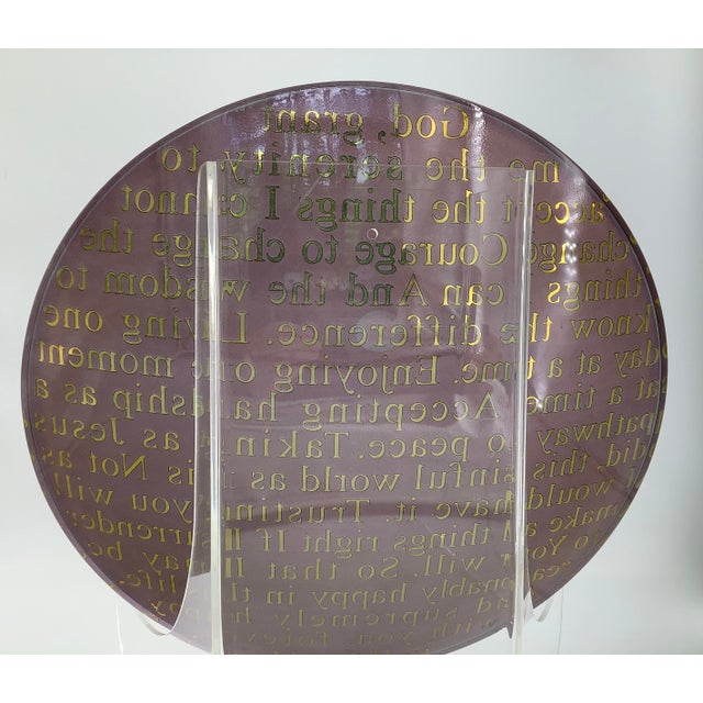 Stunning Large Gold Stephen Schlanser Christian Art Glass Platter, Signed, 22”d For Sale In Dallas - Image 6 of 13