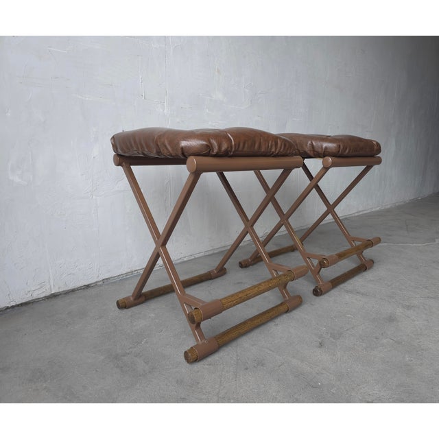 Pair of 1970's Counter Stools After Cleo Baldon For Sale In Las Vegas - Image 6 of 11