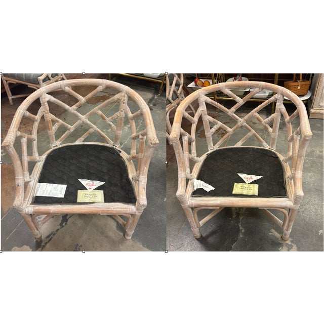 Vintage Henry Link Rattan Dining Set. Palm Beach Regency For Sale - Image 13 of 18
