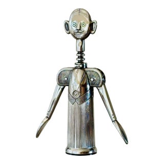 80’s Aldo Columbo Silver Plated Sommelier Corkscrew For Sale