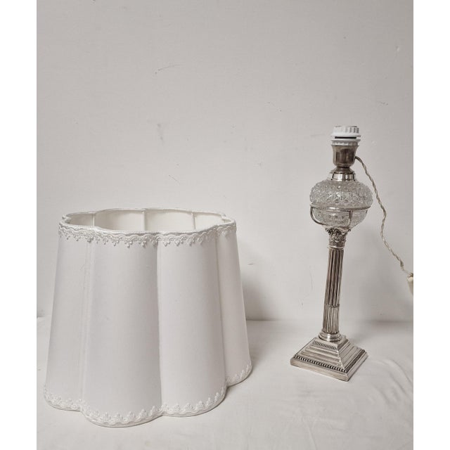 Silver Sterling Silver Table Lamp from Hamilton & Inches Ltd., Early 1900s For Sale - Image 8 of 17