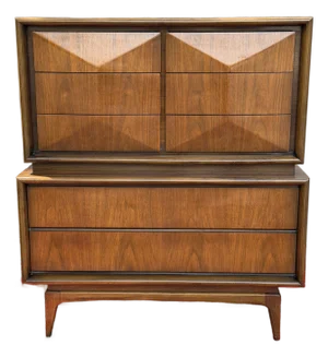 1960s Diamond Front Tall Dresser/ Gentlemen's Chest