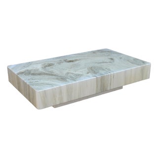 Vintage 1970s Italian Faux Marble Coffee Table | Willy Rizzo Mid-Century Modern For Sale