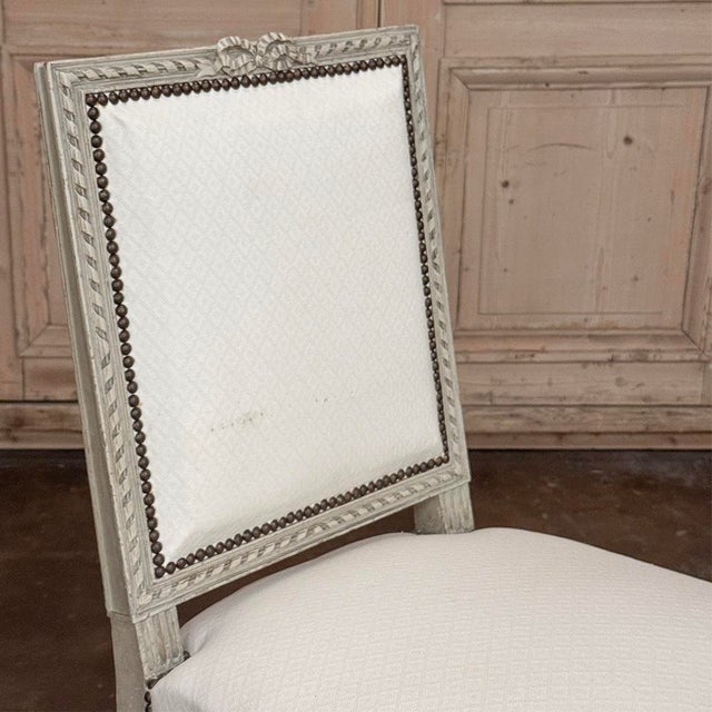 Pair of French 19th Century Louis XVI Painted Chairs For Sale - Image 11 of 18
