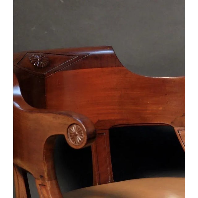 Wood Early 19th Century Empire Mahogany Desk Chair For Sale - Image 7 of 9