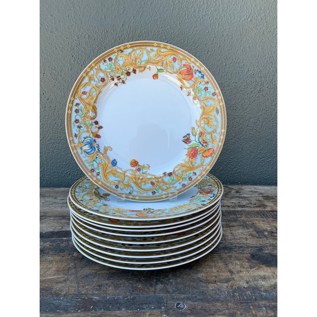Vintage “Les Jardin De Versace” for Rosenthal Dinner Plates Z- Set of 10 For Sale - Image 9 of 12