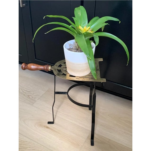 Late 19th Century Antique Brass and Iron Fireplace Trivet For Sale - Image 5 of 7