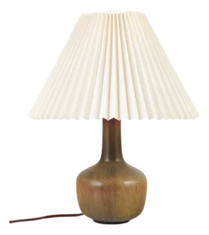 Ceramic Table Lamp by Eva Stæhr-Nielsen for Saxbo with Lampshade from Le Klint, 1940s