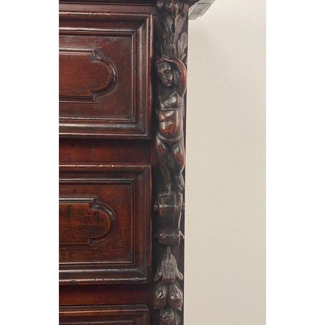 Wood Baroque Chest of Drawers / Commode, Italy or Spain Circa 1700 For Sale - Image 7 of 11