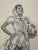 Original graphite pencil drawing by American artist and illustrator Theodore E. Schrock (1879–1952), depicting a cheerful...