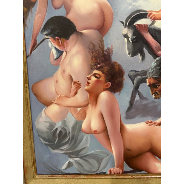 1930s Oil Painting Witches Going to Their Sabbath After Luis Ricardo Falero 38x32" For Sale In Atlanta - Image 6 of 10