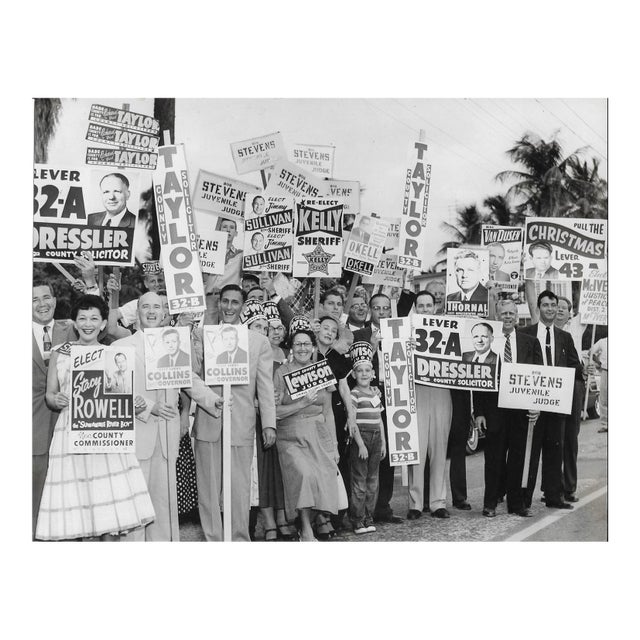 1956 Miami Florida Election Parade Photograph For Sale