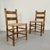 Charles Dudouyt style pair of decorative chairs, circa 1940, France. Nice original model in oak and straw. Dimensions: 88...