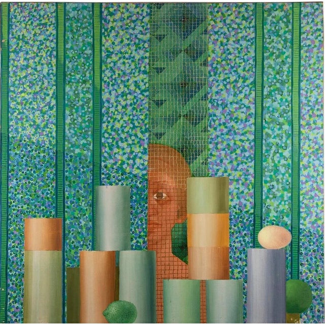 Leo Guida, Street Market, Original Oil Painting on Canvas, 1983 For Sale - Image 4 of 4