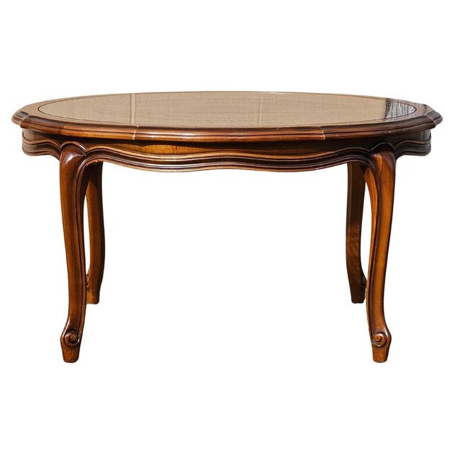 Vintage Glass and Rattan Coffee Table For Sale - Image 3 of 18