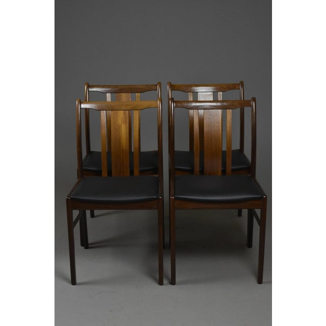 Mid-Century Modern Vintage Danish Dining Chairs in Afromosia Wood, 1960s, Set of 4 For Sale - Image 3 of 16