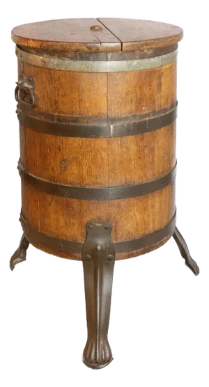 19th Century French Oak Barrel Side Table
