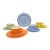 Vintage Mid-Century Modern Hazel-Atlas "Moderntone" Platonite Pastel Dinnerware Set - 16 Pieces (Service for 4) For Sale