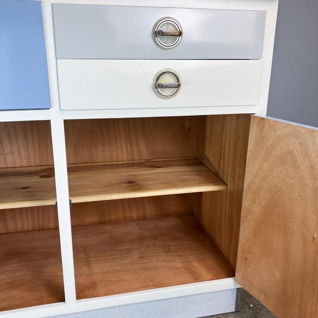 Kitchen Cabinets with Blue-Grey Mottled Formica Top, 1960s, Set of 2 For Sale - Image 16 of 17