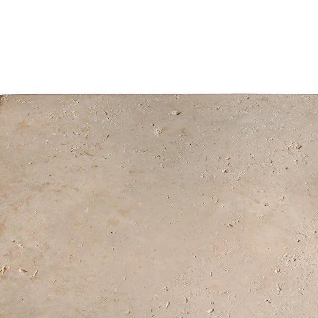 1960s 1960s Natural Coquina Stone Top Cocktail Table With Brass Base For Sale - Image 5 of 12