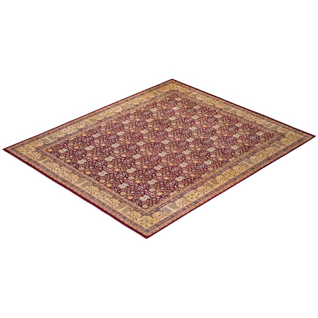 Red Mogul, One-of-a-Kind Hand-Knotted Area Rug - Red, 8' 1" x 9' 6" For Sale - Image 8 of 8