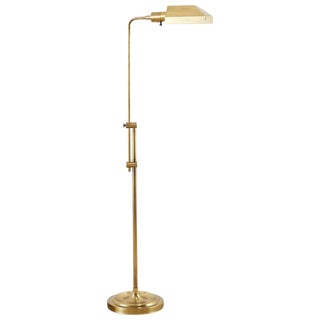 Midcentury Style Adjustable Brass Pharmacy Floor Lamp For Sale