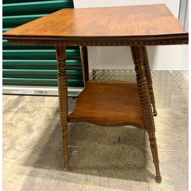 Wood Antique Two-Tier Parlor Table For Sale - Image 7 of 10