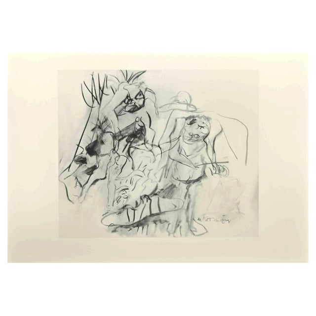 After Willem De Kooning, Figures in Landscape, Offset and Lithograph, 1985 For Sale