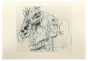 After Willem De Kooning, Figures in Landscape, Offset and Lithograph, 1985