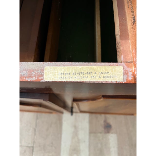 Mid Century Saginaw Furniture Hideaway Extendable Dining Table For Sale - Image 11 of 12