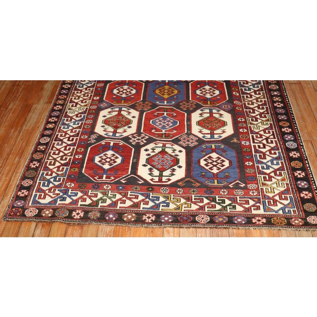 Red Antique Zabihi Collection Shirvan Rug - 3'11" x 5'10" For Sale - Image 8 of 8