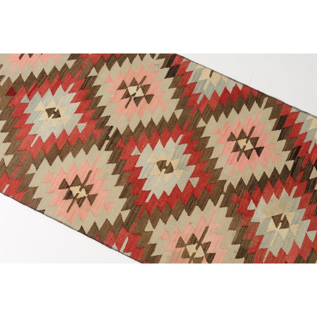 Geometric Vintage Kilim Rug For Sale - Image 6 of 10
