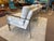 Pair of Mid Century Modern Style Chrome Upholstered Lounge Chairs by Arhaus For Sale - Image 6 of 12