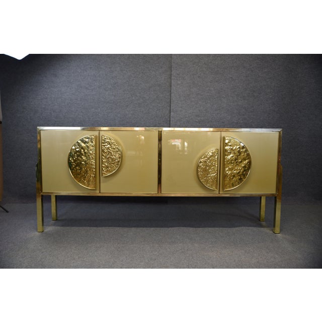 Wood Sideboard in HGold Glass and Brass from Justfurnituress SRL For Sale - Image 7 of 17