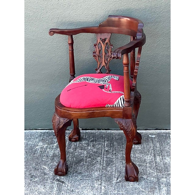 Vintage Claw and Ball Corner Chair For Sale - Image 10 of 12