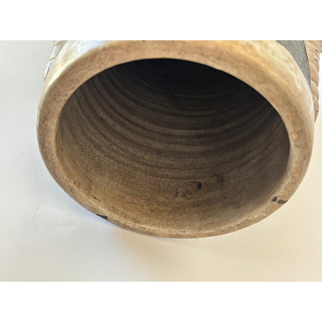 Antique Moroccan Fez Hand-Carved Ceramic Vase With Arabic Calligraphy For Sale - Image 13 of 16