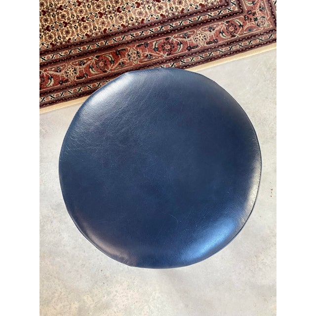 Leather Heywood-Wakefield Swivel Ottoman, Midcentury Modern, 1950s For Sale - Image 11 of 18