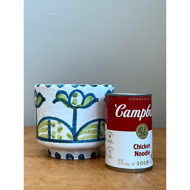 Vintage Italian Hand Painted Cache Pot For Sale - Image 4 of 12
