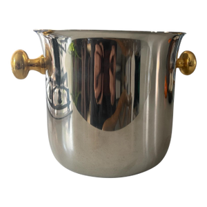 Vintage Champagne Bucket With 24k Gold Plated Handles Made in Italy