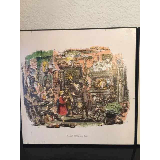 Very nice vintage artwork on wood wall plaques. These scenes depict the nostalgic Classics from the Charles Dickens novels...