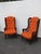Wood Hollywood Regency Extra Tall Caned Wing Back Livingroom Side Chairs a Pair 6654 For Sale - Image 7 of 17