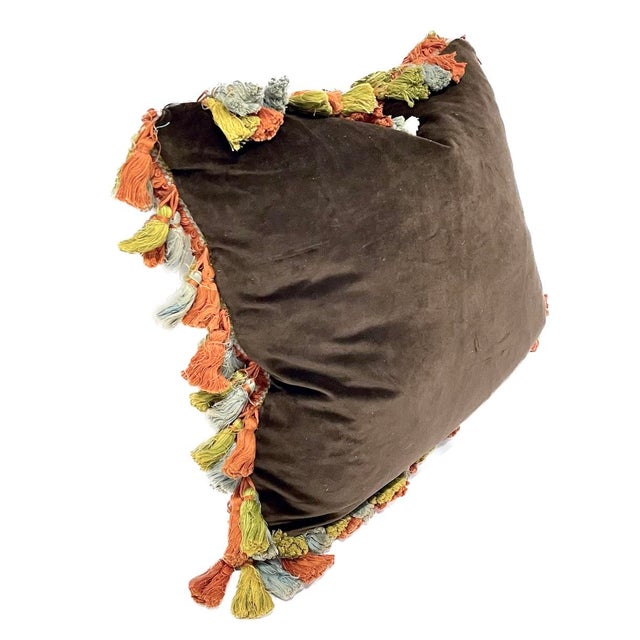 Vintage Cottage Scene Petit Point Pillow For Sale - Image 4 of 8