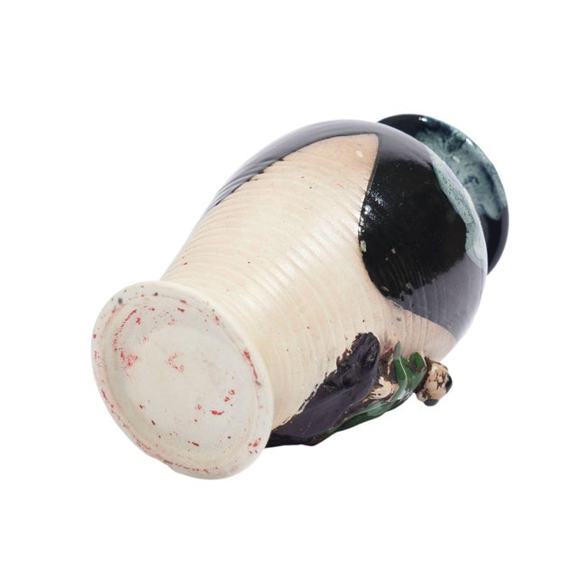 Japanese Sumida Gawa Vase With a Climbing Figure, C. 1890 For Sale - Image 9 of 9