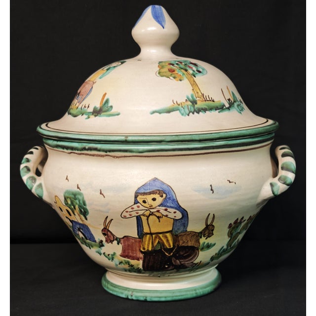 Ceramic Ceramic Majolica Tureen by A. D'Arienzo for Vietri, 1970s For Sale - Image 7 of 17