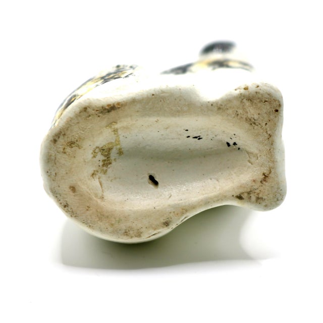 Ceramic Antique 19th-Century English Staffordshire Spongeware Cat Figurine For Sale - Image 7 of 13