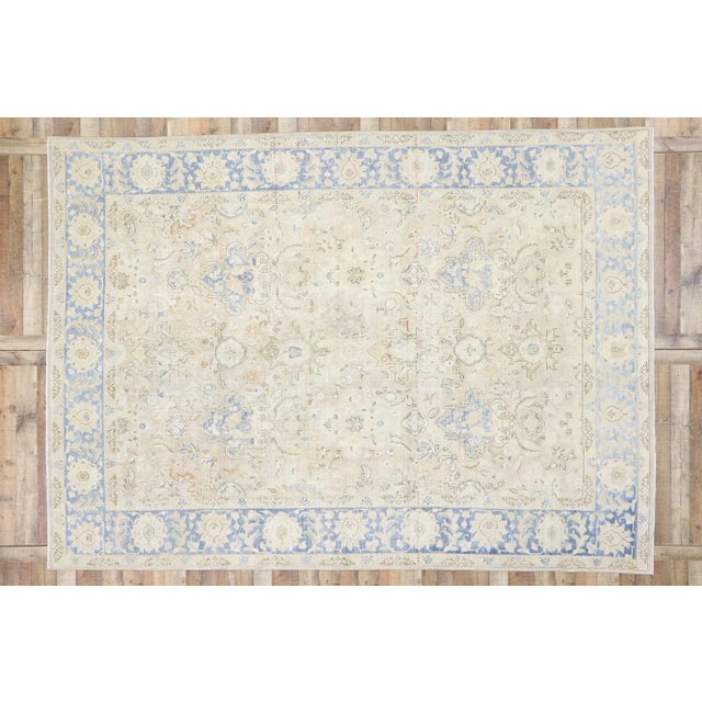 Beige Vintage Persian Mashhad Rug - 08'11 X 12'04 For Sale - Image 8 of 9