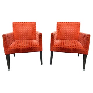 Antique Velvet Armchairs, Set of 2 For Sale