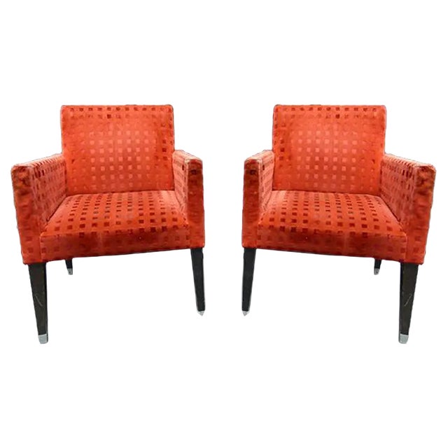 Antique Velvet Armchairs, Set of 2 For Sale