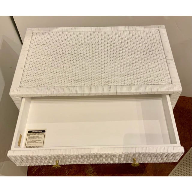 Made Goods Modern Goods Organic Modern White Rattan Isla Nightstand For Sale - Image 4 of 7